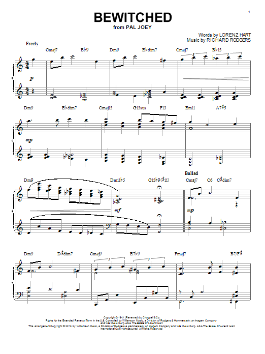 Rodgers & Hart Bewitched [Jazz version] (arr. Brent Edstrom) Sheet Music