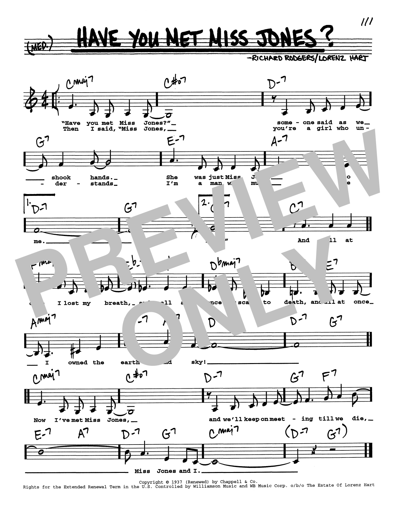 Rodgers & Hart Have You Met Miss Jones? (Low Voice) Sheet Music