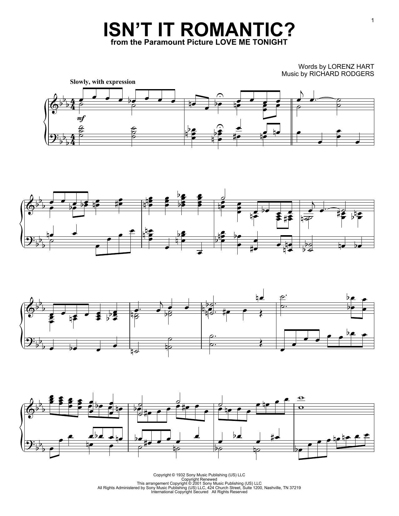 Rodgers & Hart Isn't It Romantic? (arr. Al Lerner) Sheet Music