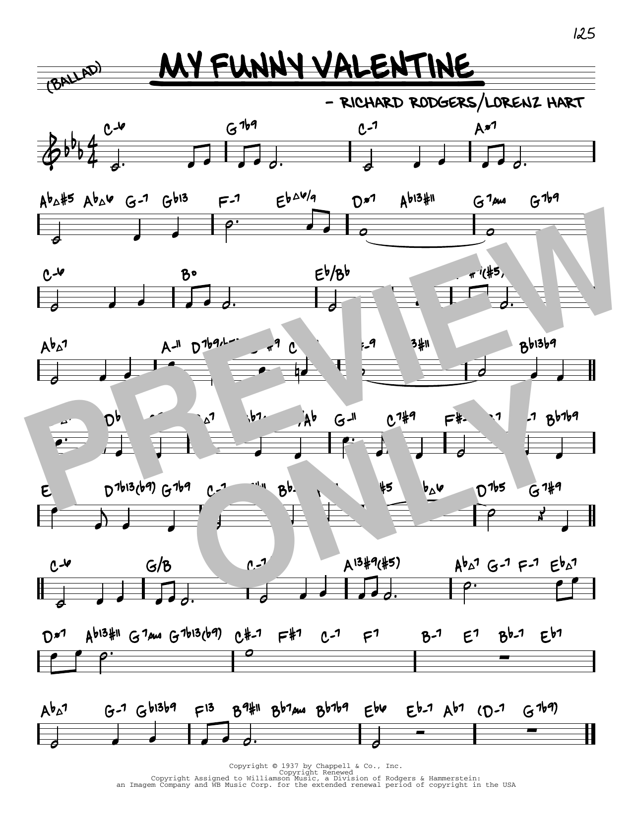 Rodgers & Hart My Funny Valentine (arr. David Hazeltine) Sheet Music