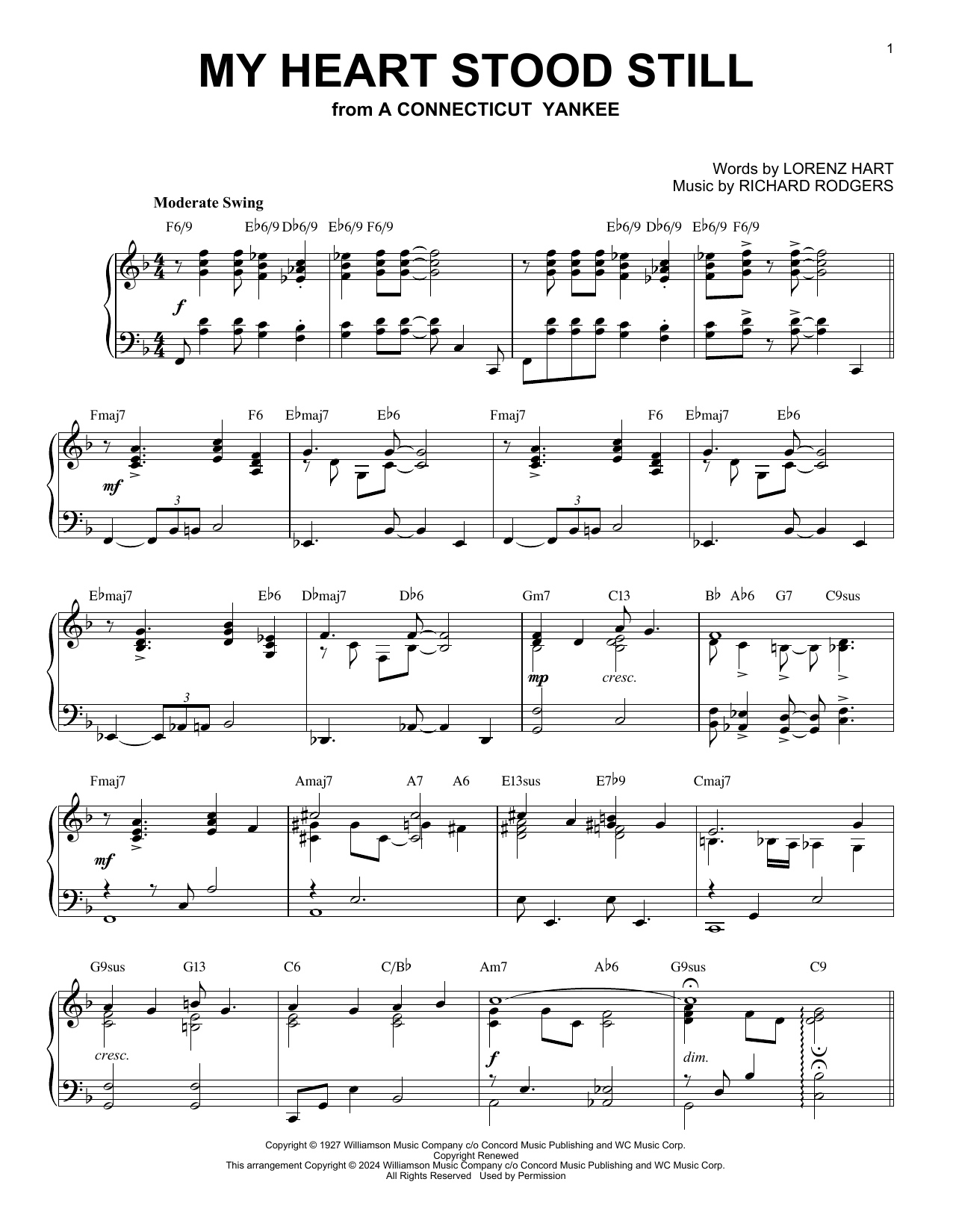 Rodgers & Hart My Heart Stood Still (arr. Brent Edstrom) Sheet Music