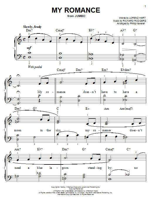 Rodgers & Hart My Romance (arr. Phillip Keveren) Sheet Music