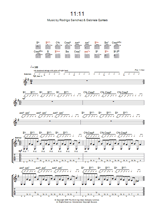 Rodrigo y Gabriela 11:11 Sheet Music