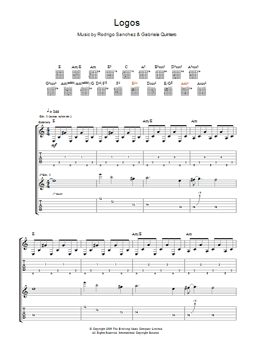 Rodrigo y Gabriela Logos Sheet Music