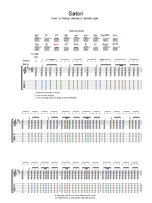 Rodrigo y Gabriela Satori Sheet Music