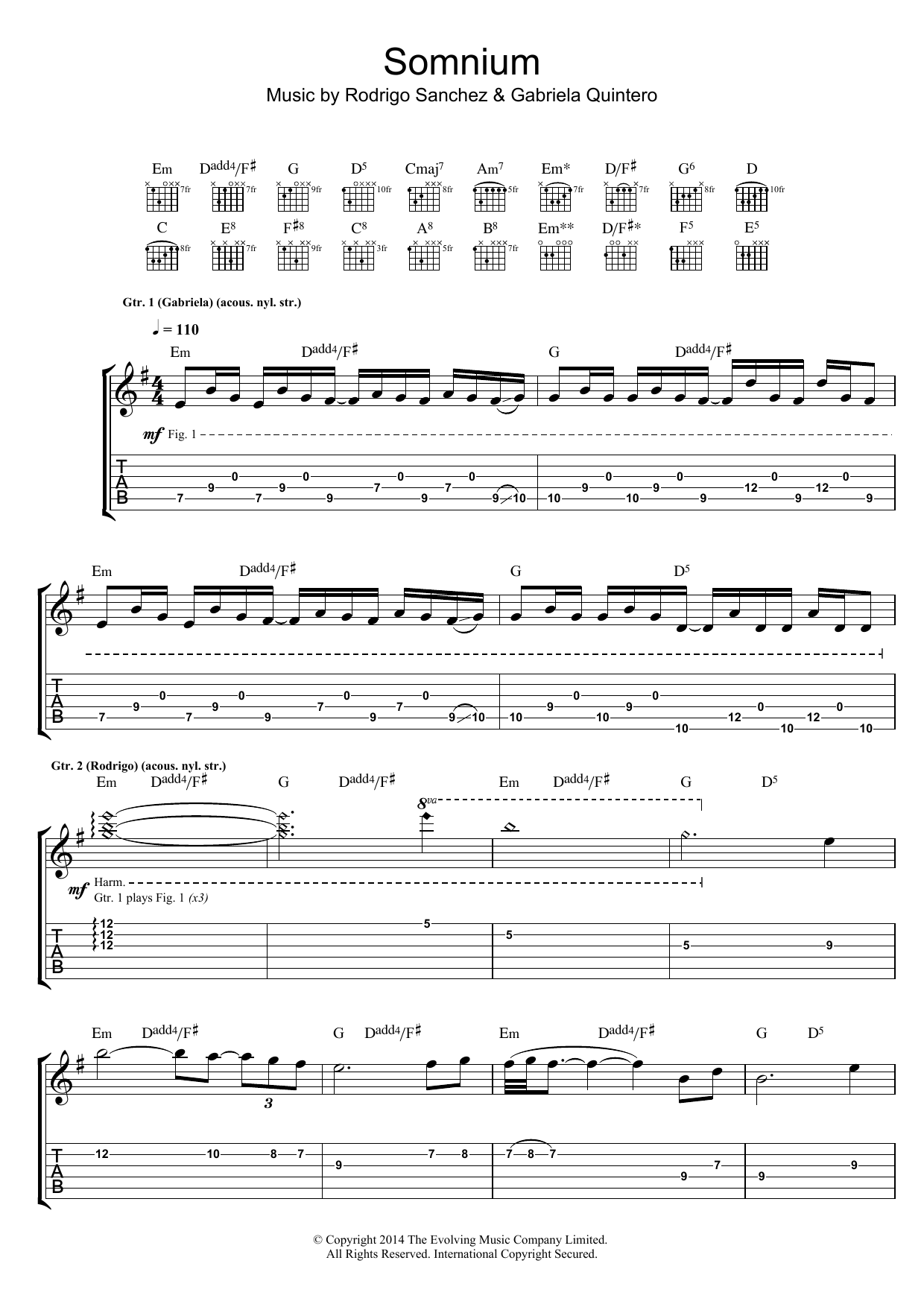 Rodrigo y Gabriela Somnium Sheet Music
