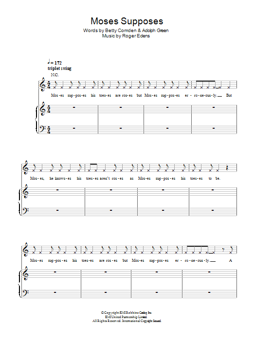 Roger Edens Moses Sheet Music