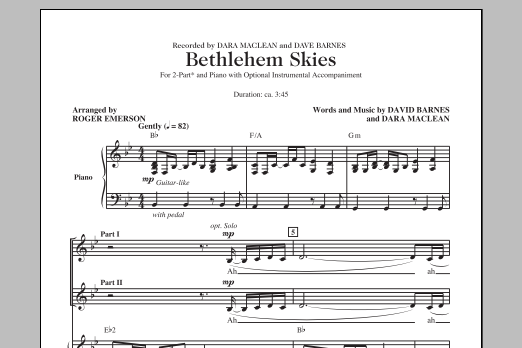 Roger Emerson Bethlehem Skies Sheet Music
