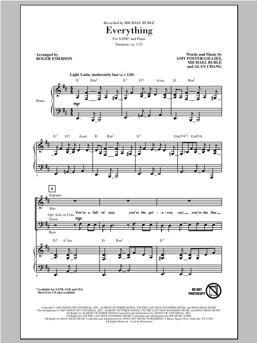 Roger Emerson Everything Sheet Music