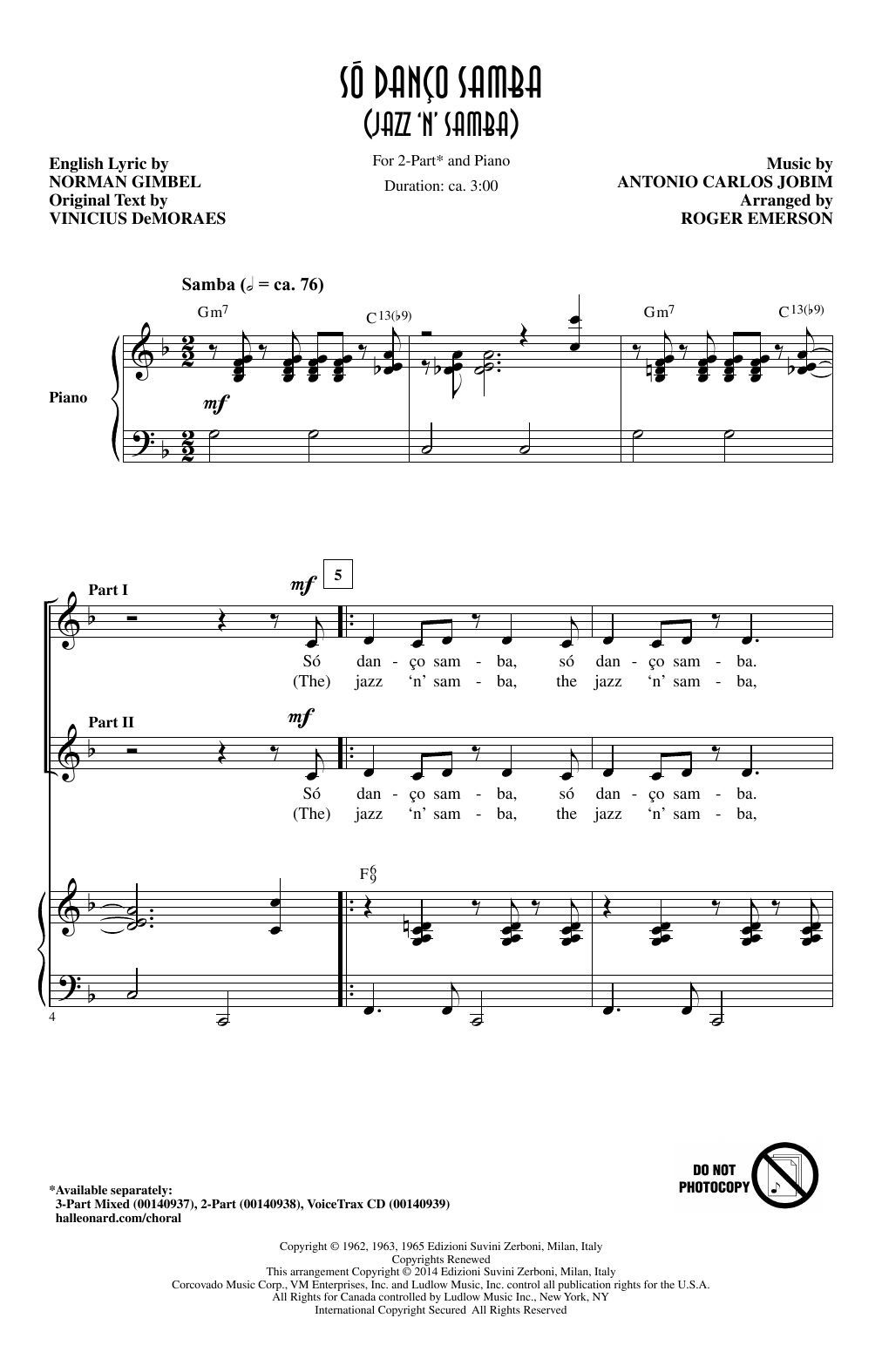 Roger Emerson Jazz 'N' Samba Sheet Music