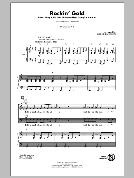 Roger Emerson Rockin' Gold (Medley) Sheet Music