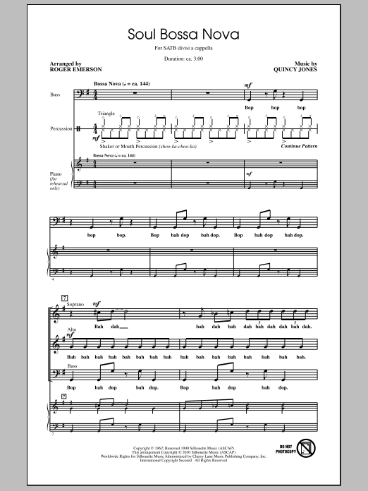 Roger Emerson Soul Bossa Nova Sheet Music
