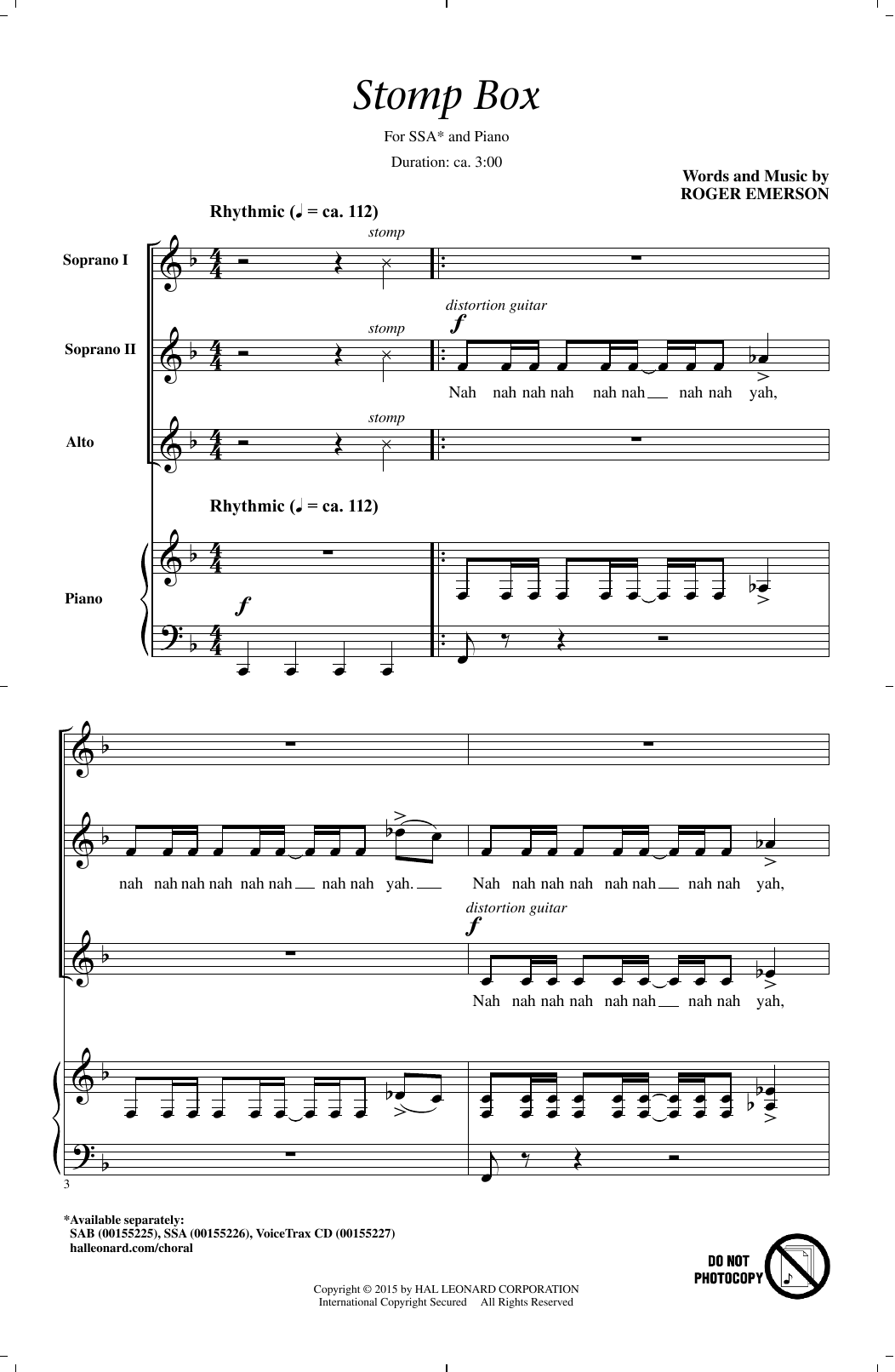 Roger Emerson Stomp Box Sheet Music