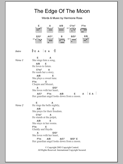 Roisin O'Reilly The Edge Of The Moon Sheet Music