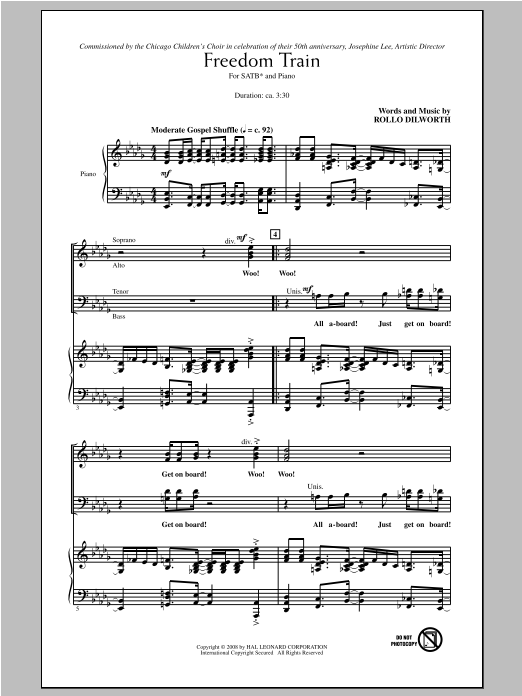 Rollo Dilworth Freedom Train Sheet Music