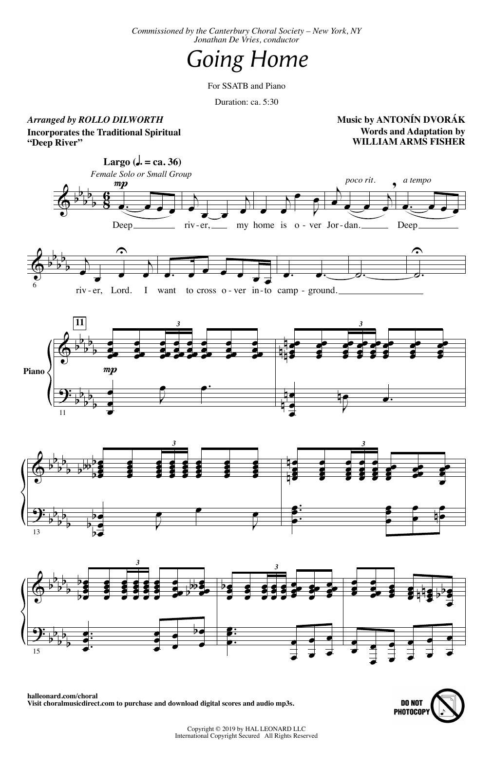 Rollo Dilworth Going Home Sheet Music
