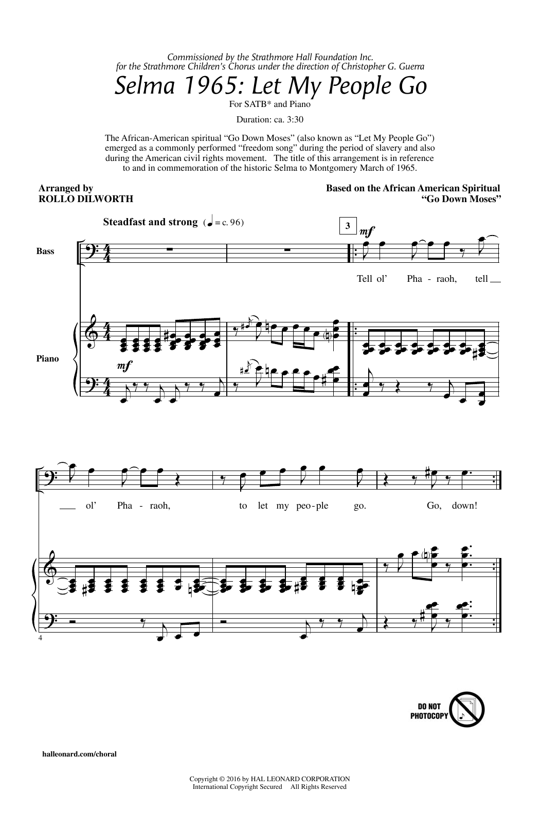 Rollo Dilworth Selma 1965: Let My People Go Sheet Music