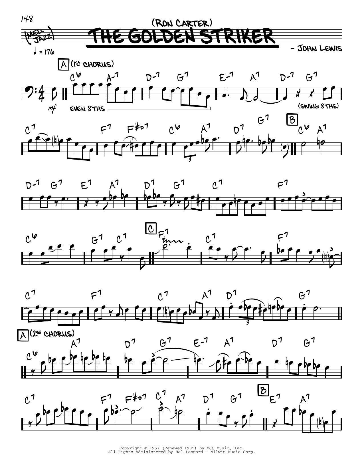 Ron Carter The Golden Striker (solo only) Sheet Music