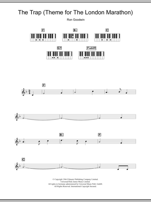 Ron Goodwin The Trap (Theme for The London Marathon) Sheet Music