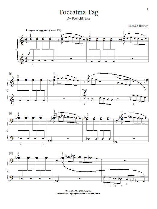 Ronald Bennett Toccatina Tag Sheet Music