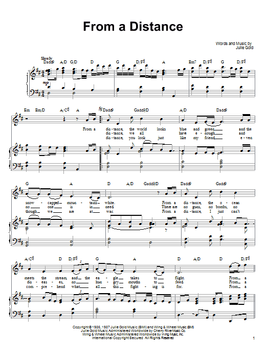 Ronan Tynan From A Distance Sheet Music