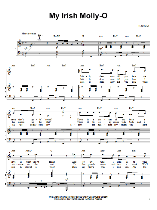 Ronan Tynan My Irish Molly-O Sheet Music