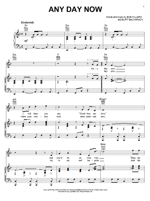 Ronnie Milsap Any Day Now Sheet Music