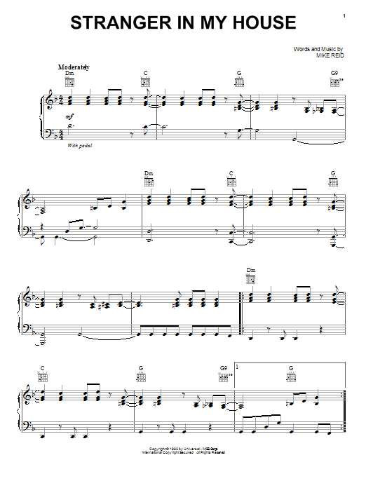 Ronnie Milsap Stranger In My House Sheet Music