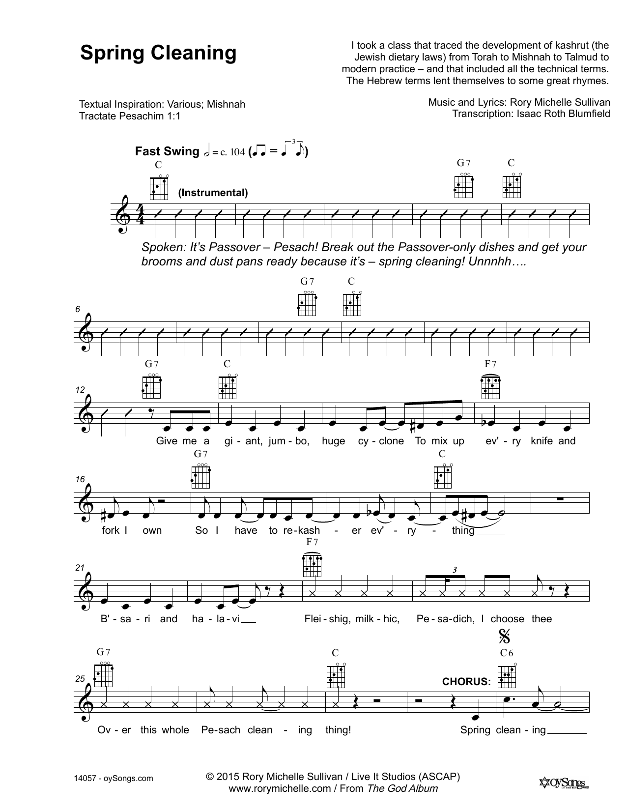 Rory Michelle Sullivan Spring Cleaning Sheet Music