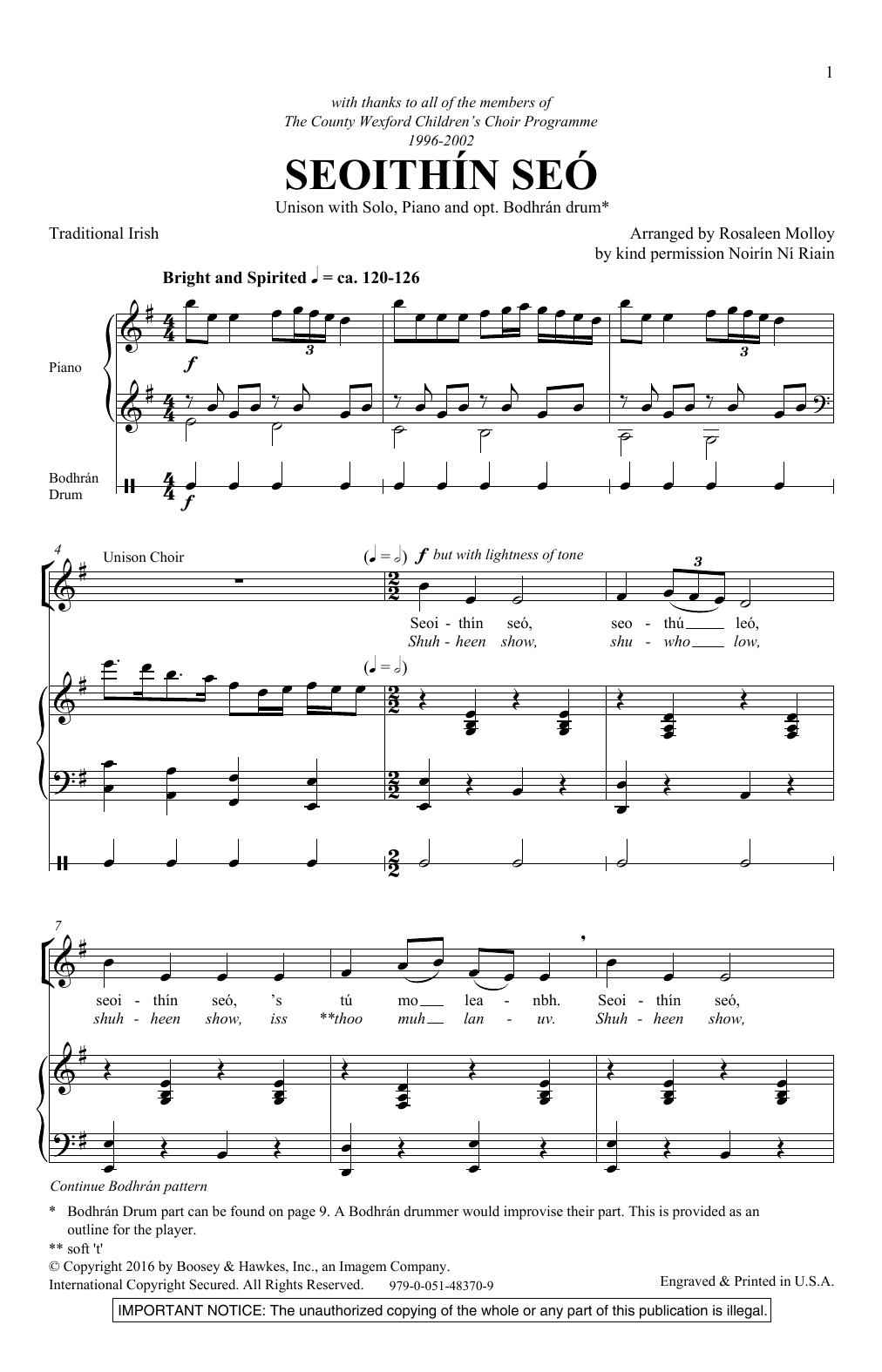 Rosaleen Molloy Seoithin Seo Sheet Music