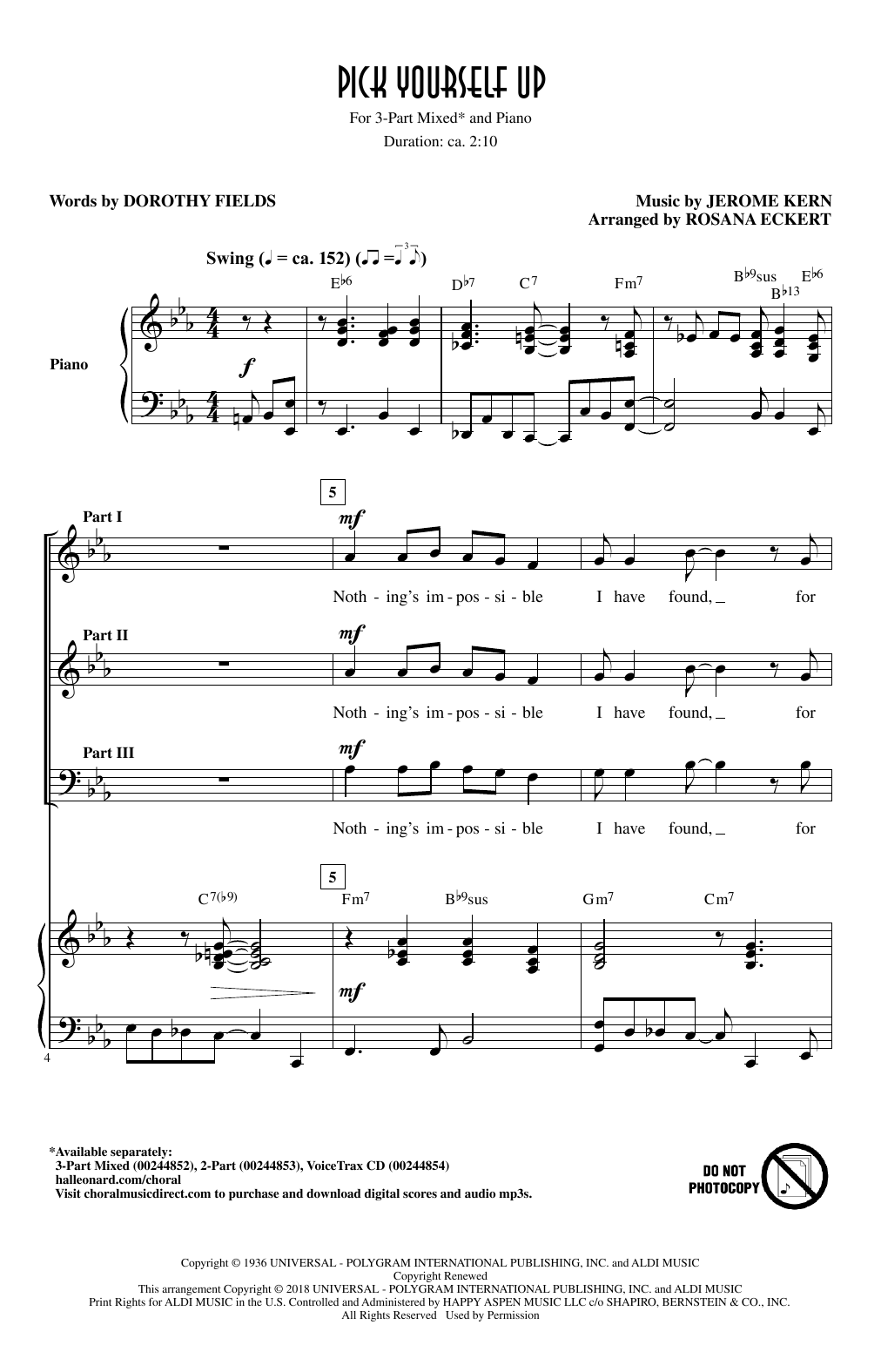 Rosana Eckert Pick Yourself Up Sheet Music