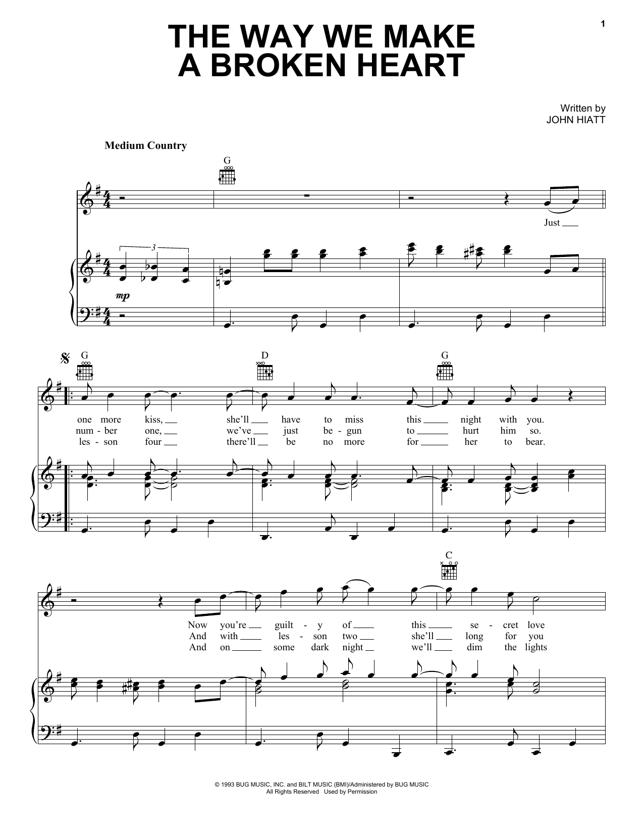 Roseanne Cash The Way We Make A Broken Heart Sheet Music