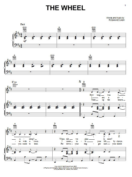 Rosanne Cash The Wheel Sheet Music