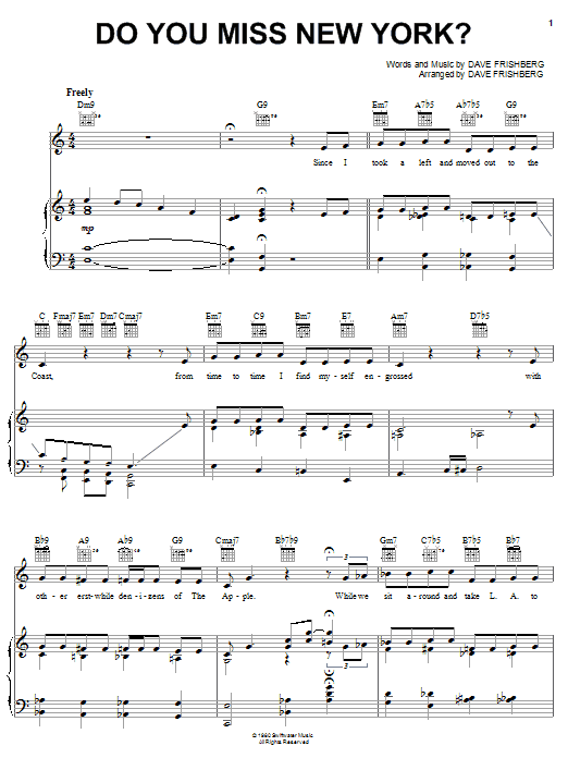 Rosemary Clooney Do You Miss New York? Sheet Music