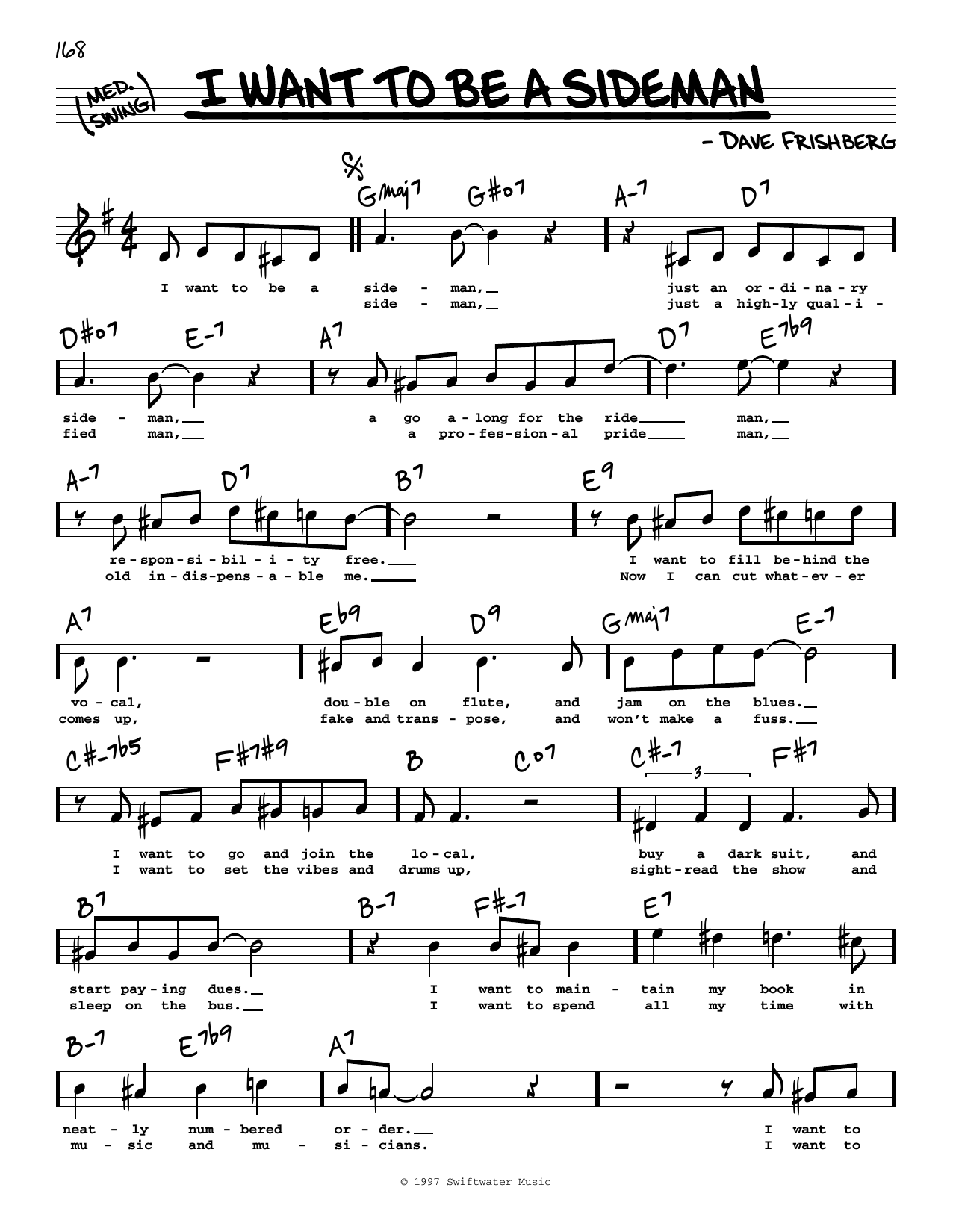 Rosemary Clooney I Want To Be A Sideman (High Voice) Sheet Music