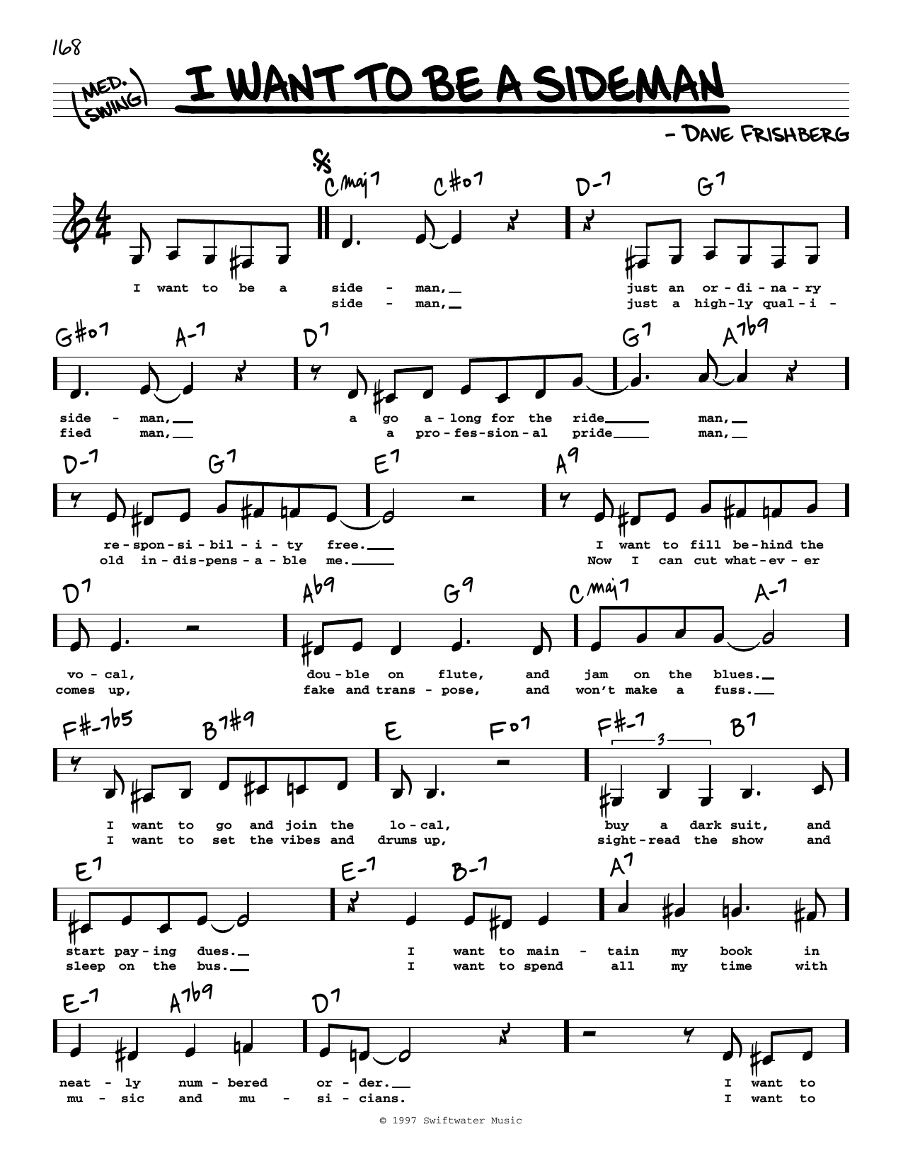 Rosemary Clooney I Want To Be A Sideman (Low Voice) Sheet Music