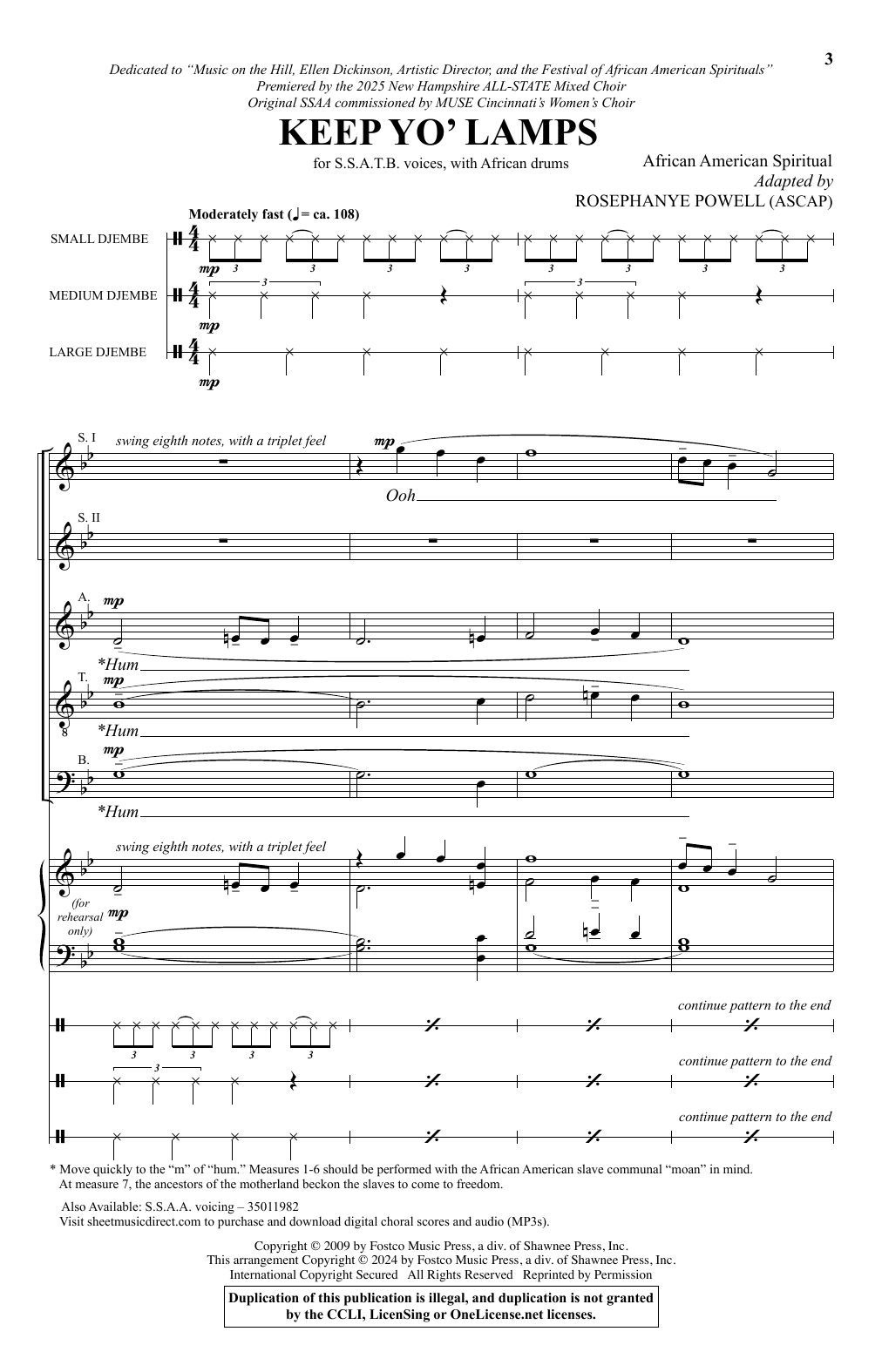 Rosephanye Powell Keep Yo' Lamps Sheet Music