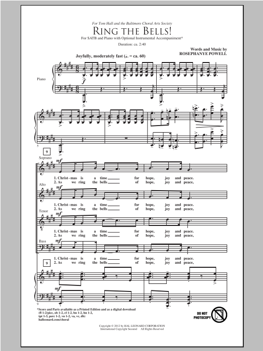 Rosephanye Powell Ring The Bells! Sheet Music