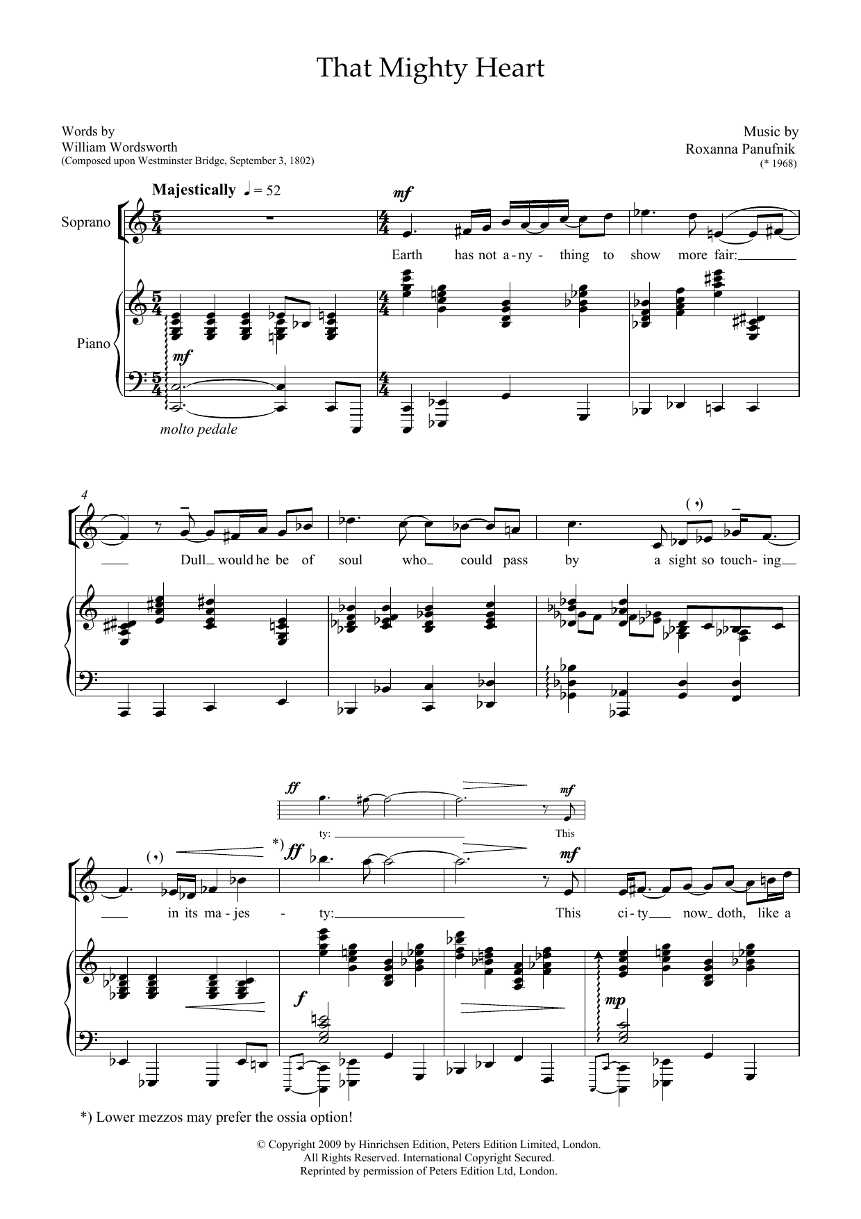 Roxanna Panufnik That Mighty Heart (for soprano and piano) Sheet Music