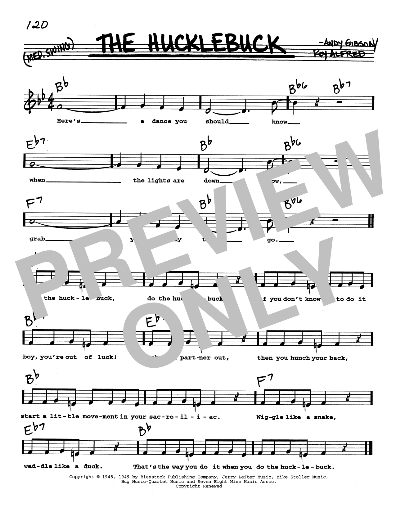Roy Alfred The Hucklebuck (Low Voice) Sheet Music