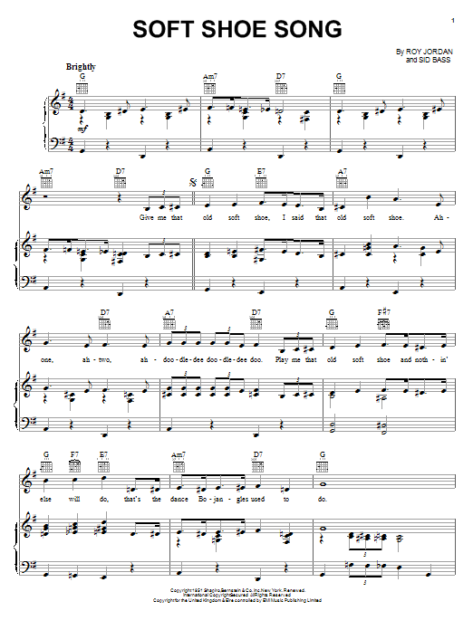 Roy Jordan Soft Shoe Song (The Dance My Darlin' Used To Do) Sheet Music