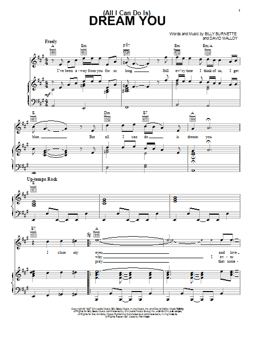 Roy Orbison (All I Can Do Is) Dream You Sheet Music