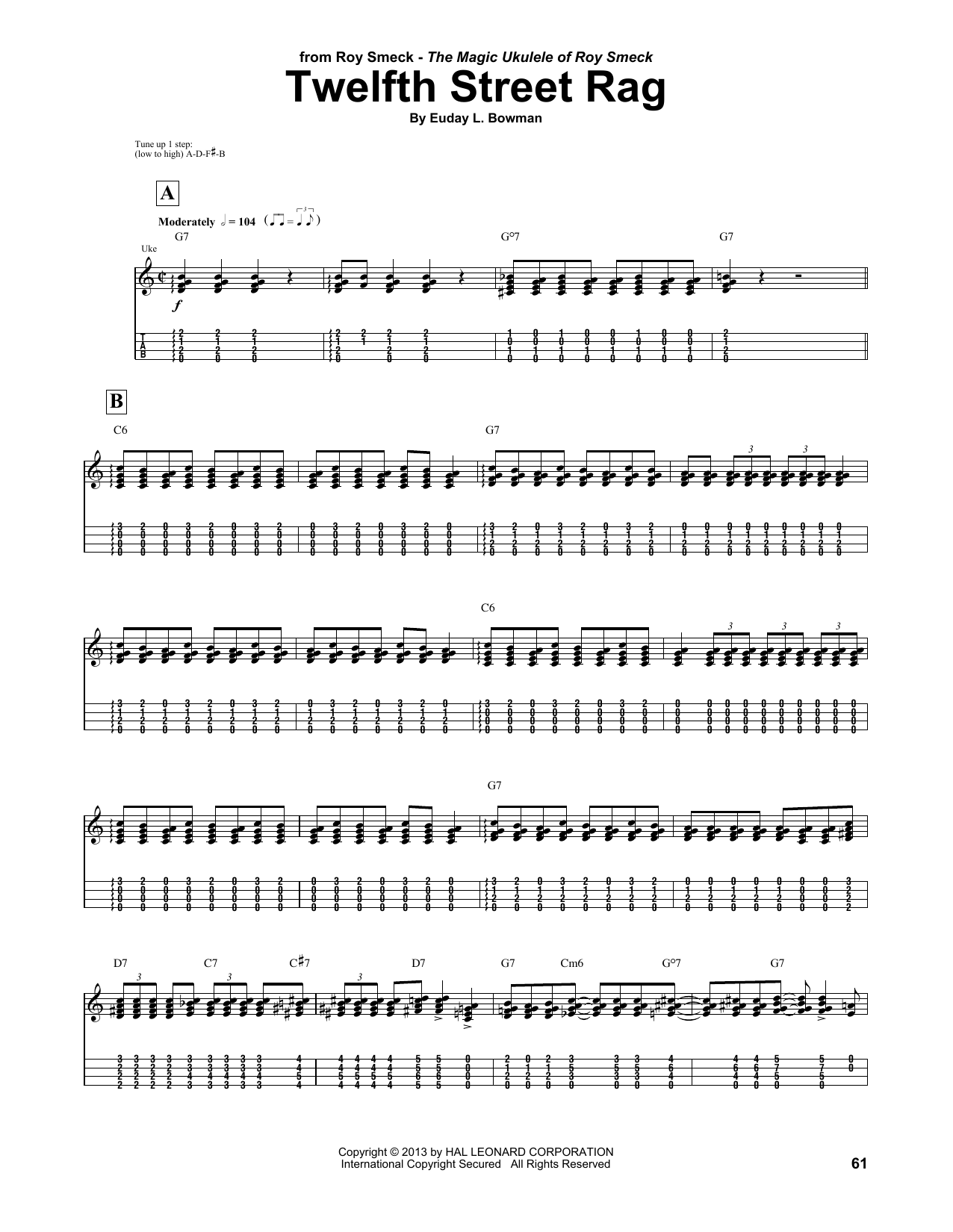 Roy Smeck Twelfth Street Rag Sheet Music