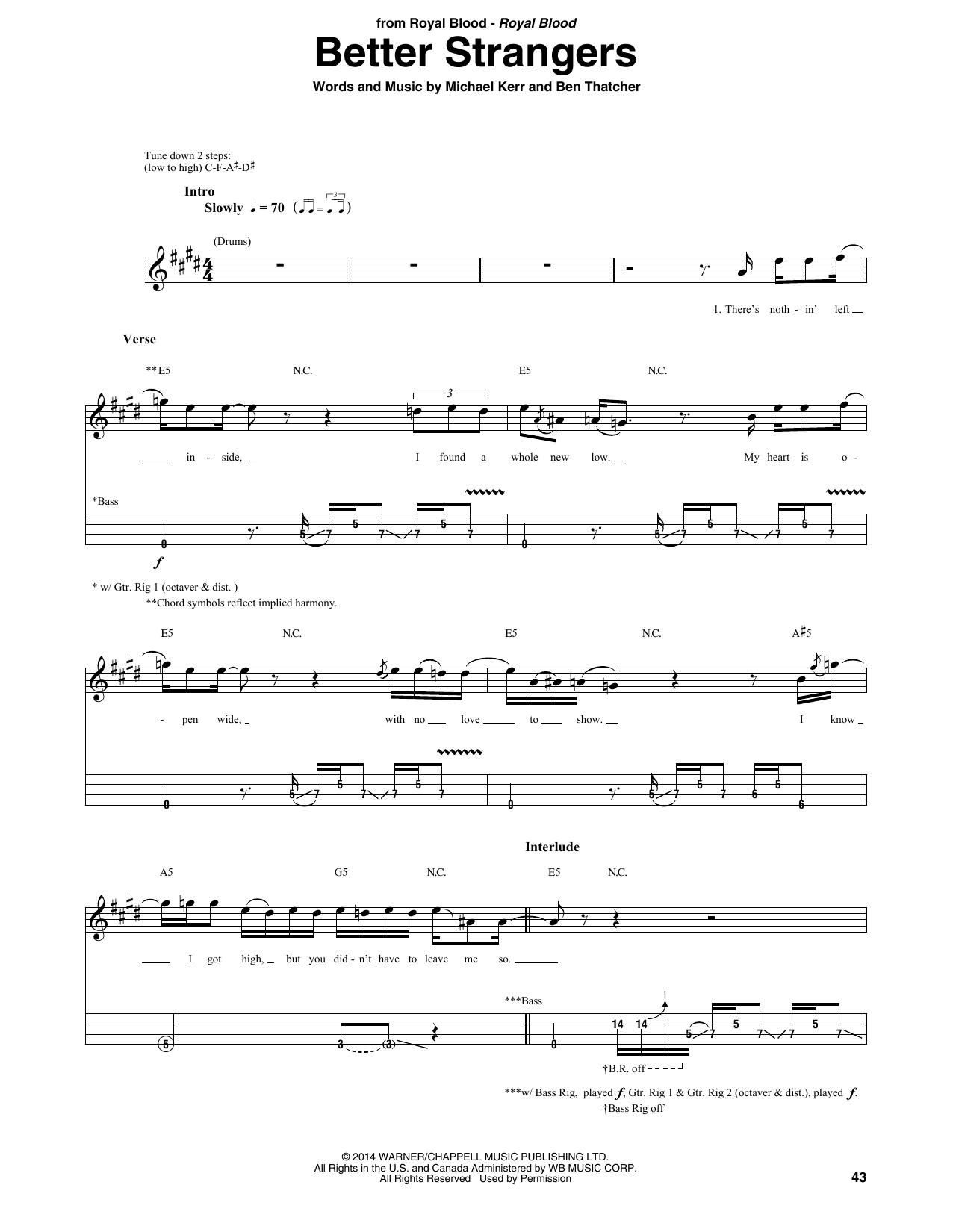Royal Blood Better Strangers Sheet Music