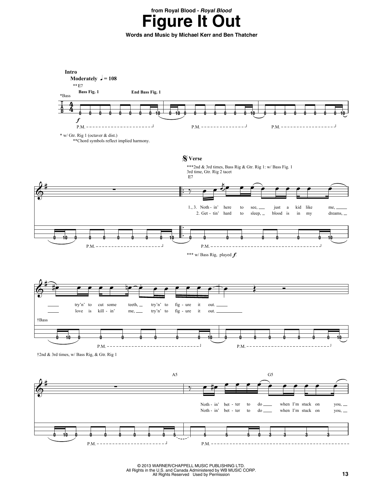 Royal Blood Figure It Out Sheet Music