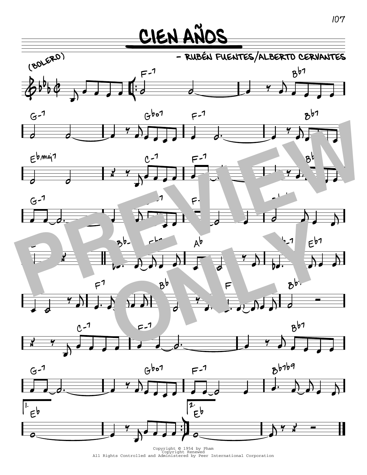 Rubén Fuentes Cien Años Sheet Music