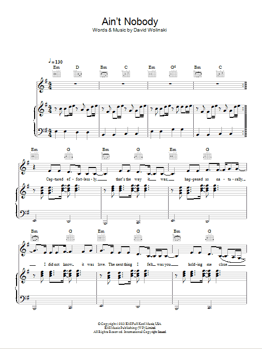 Rufus Ain't Nobody Sheet Music
