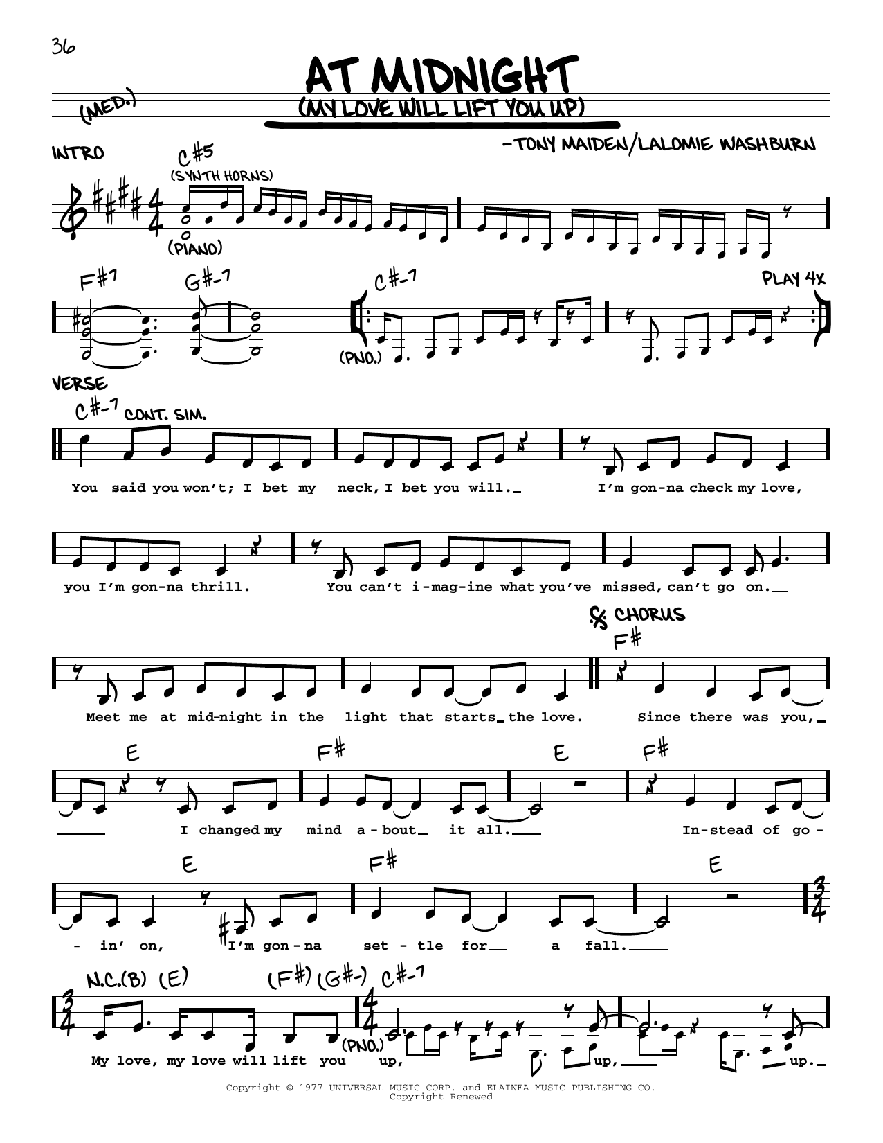 Rufus At Midnight (My Love Will Lift You Up) Sheet Music