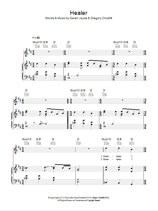 Rumer Healer Sheet Music