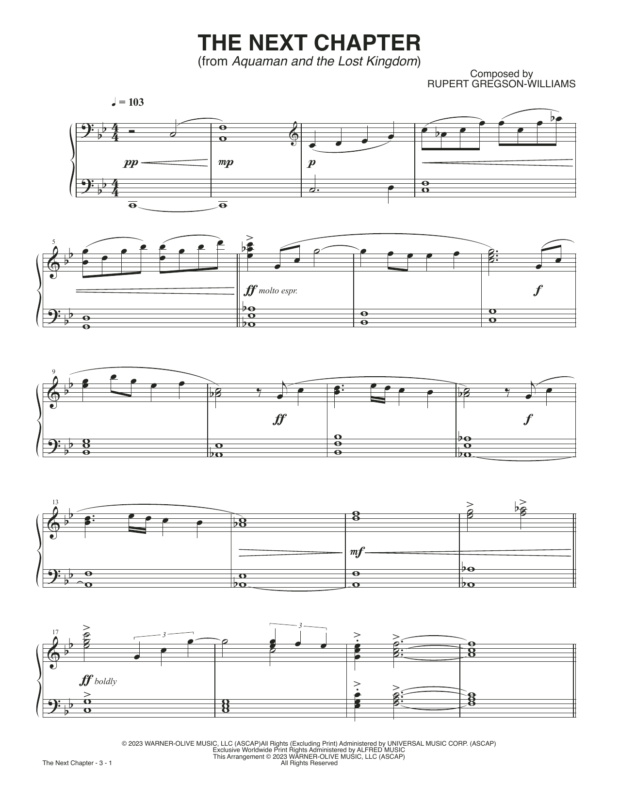 Rupert Gregson-Williams The Next Chapter (from Aquaman and the Lost Kingdom) Sheet Music